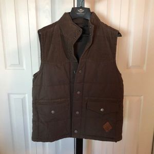 Harley-Davidson Mens Slim-Fit Canvas/Corduroy Vest